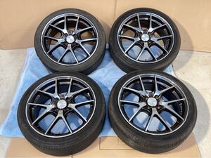 レア PCD100 4穴 17インチ RAYS HOMURA A5S 4本 ヨコハマアドバンdB付き 17×7J 47 205/45-17 88w コンパクトカーなど　 アルミホイール 