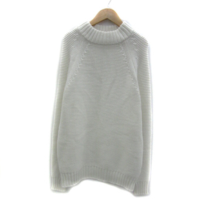 ザラ ZARA KNIT ニット セーター 長袖 ハイネック 無地 M 白 ホワイト /YS15 レディース