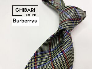 【超美品】Burberrys　バーバリー　チェック柄 ネクタイ 3本以上 送料無料 メンズ グレイネイビー　1104058