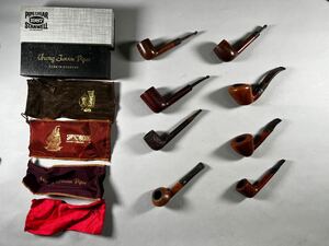 パイプ8本一括、CONNOISSEUR、CHACOM、STANWELL、MAYFAIR、GEORGJENSEN他、経年保管現状品、木製喫煙具