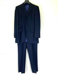 TAKEO KIKUCHI (タケオキクチ) テーラード ピークドラペル スーツ ネイビー　(L) 90