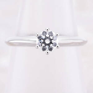 32286★Tiffany&Co.★ ソリテール ダイヤリング 0.24ct Pt950