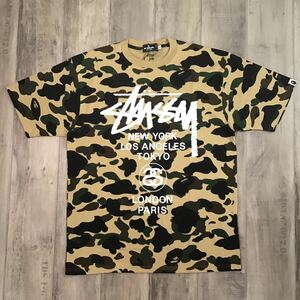 ★新品★ BAPE × STUSSY 30th World Tour Tシャツ Lサイズ a bathing ape エイプ ベイプ アベイシングエイプ ステューシー 1st camo w15