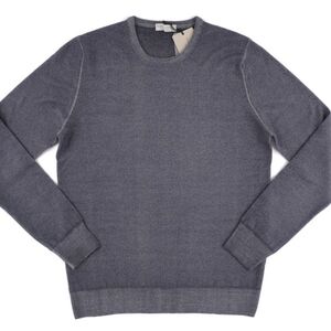 【新品未使用】FILIPPO DE LAURENTIIS フィリッポ デ ローレンティス◆Made In Italy◆48◆グレー ガーメントダイ ウール ニット◆セーター