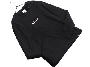 ネコポスOK ROXY ロキシー ロゴ刺繍 カットソー sizeM/黒 ◇■ ☆ faa6 レディース