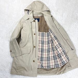 未使用級！稀少Lサイズ BURBERRY LONDON 4WAY ダウンコート ライナー ノバチェック フーデット ステンカラー 刻印金具 三陽商会 バーバリー