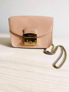 フルラ FURLA メトロポリス mini チェーンショルダーバッグ バッグ　ピンクベージュ　 ミニバッグ　 バッグ レザー　ウォレット