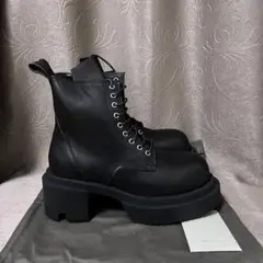 RICK OWENS ARMY LEATHER LOW BOGUN BOOTS