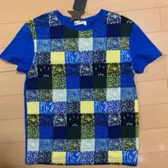 【GLW】表面加工デザインチェックTシャツ