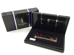 EE99■【火花.着火未確認】ライター YVES SAINT LAURENT YSL イヴサンローラン YS-2000 マーブル ブラウン 喫煙グッズ 喫煙具 現状品