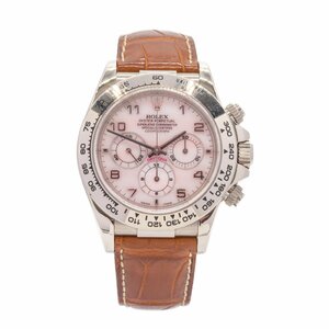 Rolex/ロレックス Daytona コスモグラフ デイトナ 16519NA Beach Pink U8番 K18WG ピンクシェル文字盤 自動巻き メンズ 腕時計 #jp28330