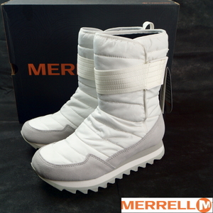 【未使用】定価約1.9万MERRELL メレル Alpine Tall Strap《冬対策 保温・はっ水》レディースアルパイン ウインター スノー ブーツ 白 24cm