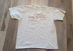 Vintage Neil Diamond T Shirt Embroidered White Single Stitch Tour Band Mens L 海外 即決