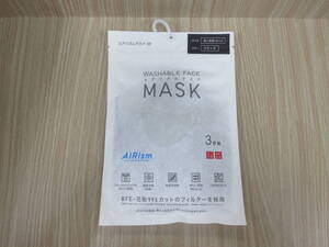 (け-M-108)ユニクロ UNIQLO エアリズムマスク 3枚組 ちいさめ Mサイズ ブラック 黒 AIRism MASK 未使用 保管品