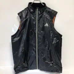 adidas メンズ ベスト Clima365 黒 オレンジアクセント XL