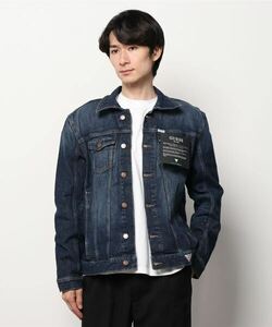 「Guess」 デニムジャケット LARGE ダークインディゴブルー メンズ