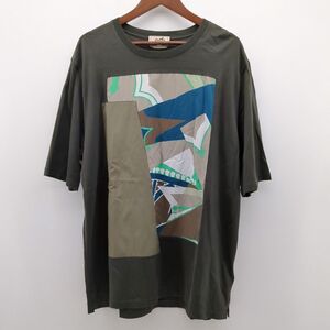 エルメス　半袖Tシャツ　SIZE XXL　オリーブ　シルク×コットン　23SS　HERMES　◆3109/宮竹店