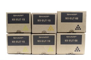 未使用 SHARP 純正 トナー MX-61JT-YB MX-61JT-BB 2色6本（イエロー×4 / ブラック×2） シャープ IT6DMT30TXS9-YR-L12-byebye