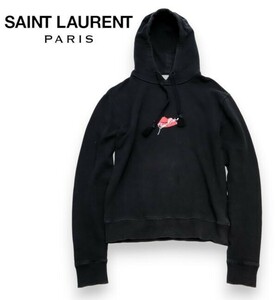 ★ 国内正規品 SAINT LAURENT PARIS 482668 リップ プリントスウェットパーカー サンローランパリ LIPS SWEAT FOODIE ブラック M