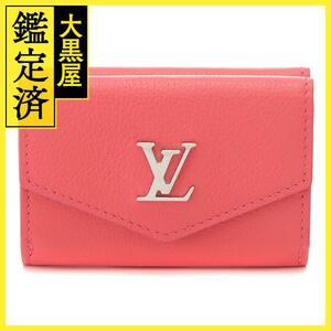 LOUIS VUITTON　ルイ・ヴィトン　ポルトフォイユ・ロックミニ　レザー　ピンクスカイ　日本限定色　三つ折り財布　M67858【205】