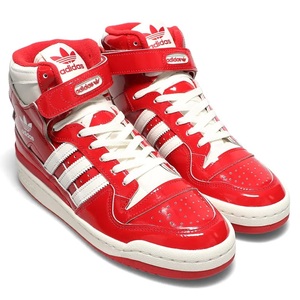 ☆adidas FORUM 84 HI PATENT 赤/白/生成り 24.5cm アディダス フォーラム 84 ハイ パテント GY6973