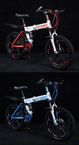 26インチ 27段変速 自転車 折りたたみ 自転車 スポーツ 本体 オフロード サスペンション 軽量 ウンテンバイク 12種類から選択可能