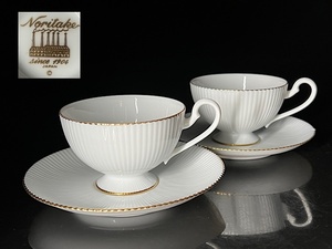 【瑞】ノリタケ Noritake ダイヤモンドコレクション　カップ＆ソーサー２客セット