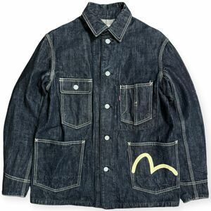 美品 濃紺 EVISU エヴィス Lot.1113 カモメプリント デニムカバーオール サイズ36