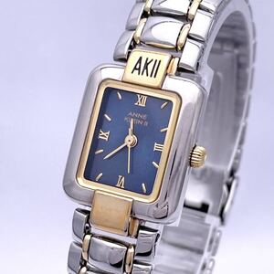 ANNE KLEIN Ⅱ アンクライン 10/1573-5 腕時計 ウォッチ クォーツ quartz 青文字盤 銀 シルバー 金 ゴールド P659