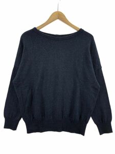 INDIVI インディヴィ ウール混 カシミヤ混 ラメ カーディガン size38/紺 ◇■ ☆ eac9 レディース