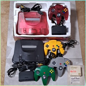 【ジャンク 未チェック】任天堂 64 N64 本体 クリアレッド コントローラー 限定 ゴールド箱のみ/緑/黄/クリアレッド NUS-001 NUS-005