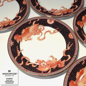 花◆英国王室御用達【WEDGWOOD ウェッジウッド】製 人気のシノワズリ『DYNASTY ダイナスティ』20cmプレート6枚セット 未使用品