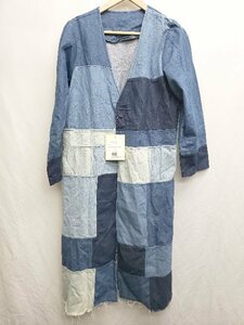 ◇ ◎ ●未使用● PATTERN TORSO antiqua タグ付 パッチワーク 長袖 デニム ジャケット サイズF ブルー レディース P