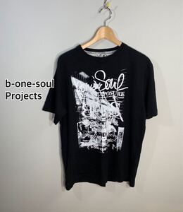 ビッグサイズ■b-one-soul Projects■プリントTシャツ:XL☆BH-475