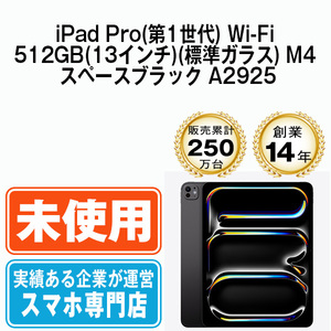 新品 iPadPro 512GB(13インチ)(標準ガラス) M4 スペースブラック A2925 Wi-Fiモデル 13インチ 第1世代 本体 未開封