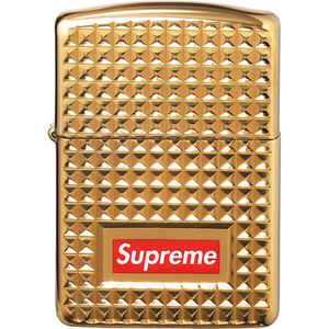 17AW Supreme diamond cut zippo Gold 金 ジッポ　Box Logo シュプリーム　BOX LOGO 