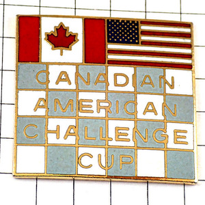 ピンバッジ・カナディアンアメリカンチャレンジカップ車レース国旗カナダ/USA星条旗◆フランス限定ピンズ