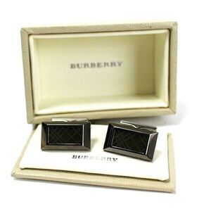 ★ バーバリー カフス グレーメタリックカラー 中古 Aランク Burberry｜アクセサリー メンズ 男性用 ビジネス 仕事