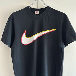 NIKE ナイキ Tシャツ L 白タグ スウッシュ センターロゴ ブラック 古着