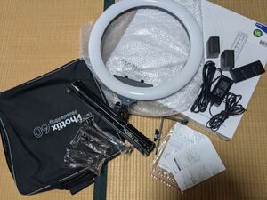 Phottix Nuada Ring60 LED Light ライト F-180スタンド付き sony互換NP-Fバッテリー2個付き コスプレ 特殊撮影 カメラ機材 イルミ