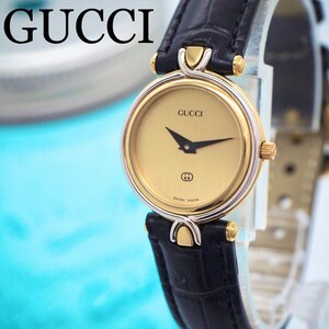 88【美品】GUCCI グッチ時計　レディース腕時計　新品ベルト　アンティーク