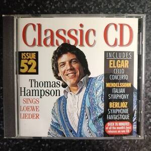 i（輸入盤）Classic CD Issue52　トーマス・ハンプソン　Thomas Hampson 海外のクラシック雑誌の付録のようです　内容は画像参照