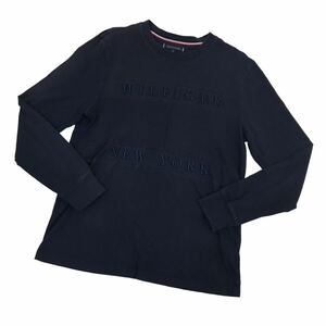 ND179-16 TOMMY HILFIGER トミーヒルフィガー 長袖 ロンT ロングTシャツ トップス プルオーバー コットン 綿100% ネイビー系 メンズ M