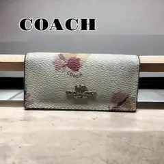 ub11 コーチ　coach　花柄　キーケース　4連　ホワイト