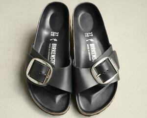 【状態良好】ビルケンシュトック マドリッド ビッグバックル レザー 37 ナロー 黒 ブラック BIRKENSTOCK Madrid Big Buckle