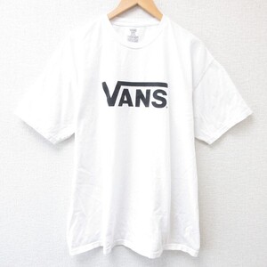 XL/古着 バンズ VANS 半袖 ブランド Tシャツ メンズ ビッグロゴ コットン クルーネック 白 ホワイト 24jul02 中古