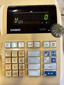 【1円スタート】 CASIO 電子レジスター カシオ レジスター 100ER レジ 店舗用品 register cash register 鍵付き 動作確認済 取扱説明書付き