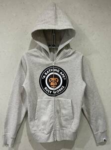 ＊アベイシングエイプ A BATHING APE フロント プリント ジップアップ パーカー S　　　　　　　　　BJBC.G