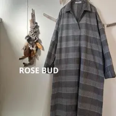 ROSE BUD ローズバッド ワンピース グレンチェック　ゆったり　Aライン