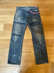 11aw NEIGHBORHOOD BEADED SAVAGE MID DENIM PANTS M＊ネイバーフッド サベージ ミッド デニム パンツ ダメージ加工 SRL